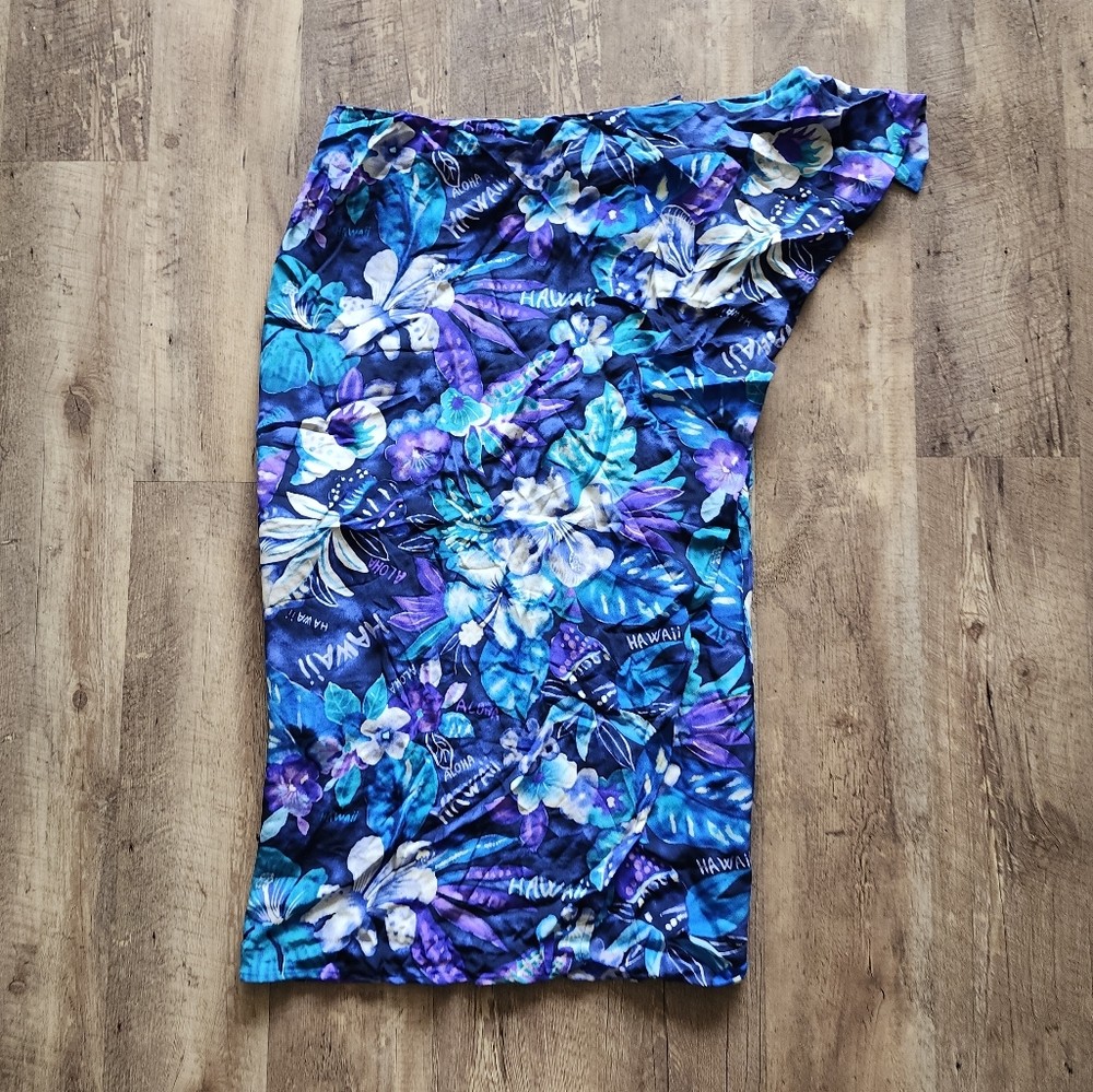 Dana Buchman Blue and Purple Floral Skirt